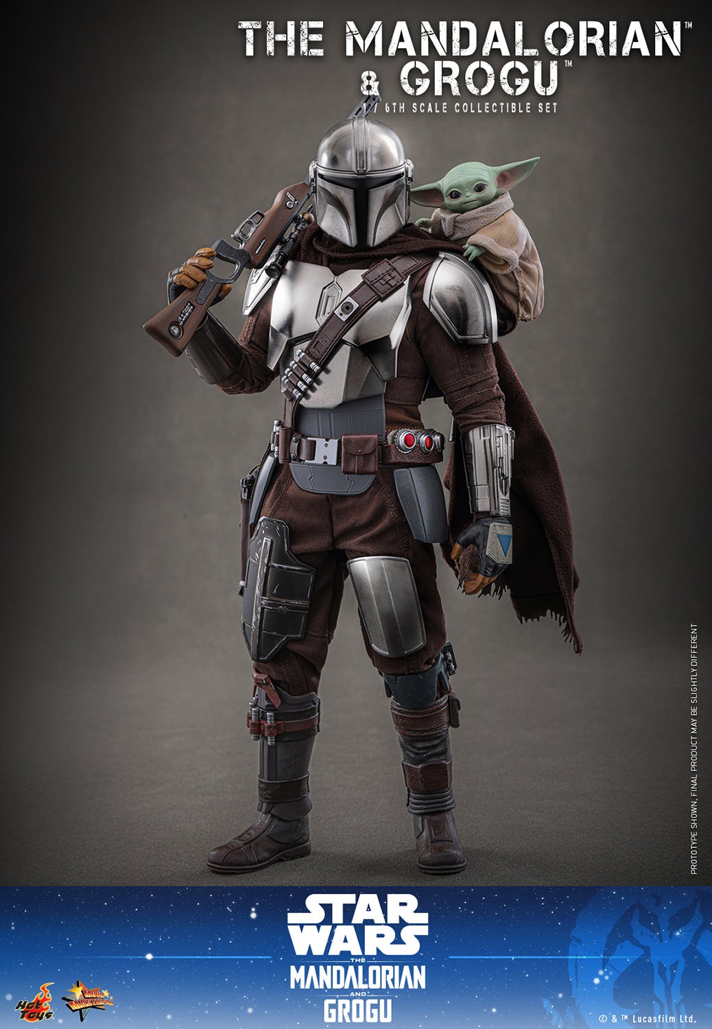 Pre-Order Hot Toys Star Wars Mandalorian & Grogu Sixth Scale Figure Set MMS871